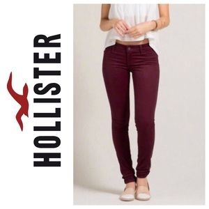 Hollister burgundy maroon stretchy skinny  jeans